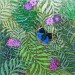 Feuilles tropicales et papillon bleu thumbnail