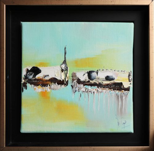 Peinture - Une jetée bleue / A blue pontoon